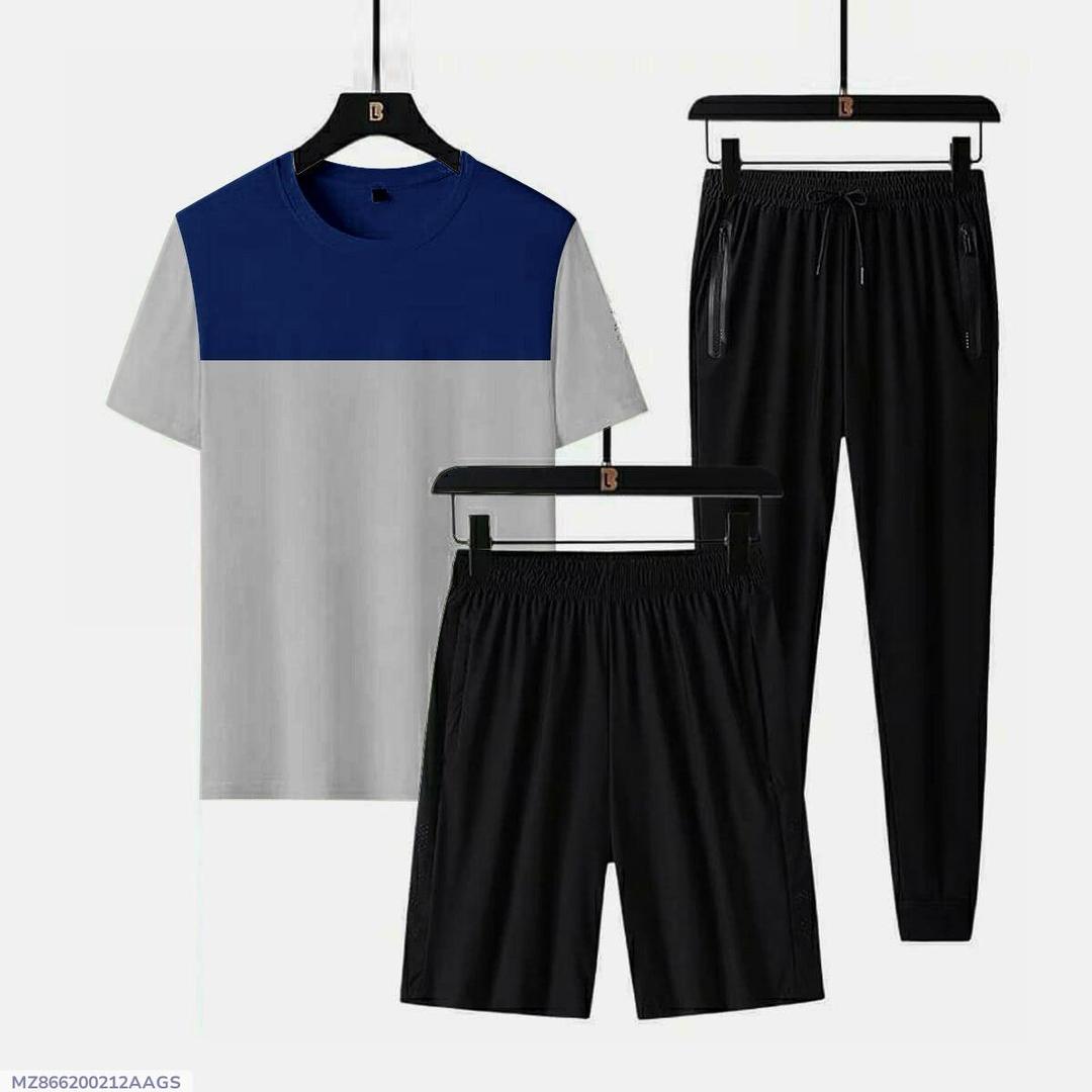 3 Pcs Men's Jersey Plain Track Suit (Copy)